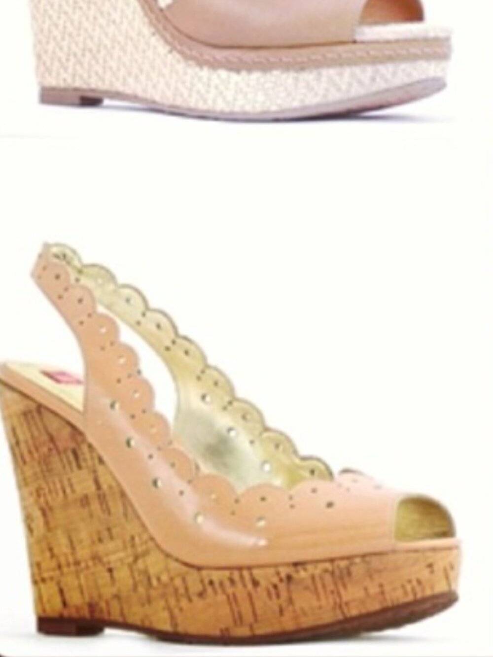 Elaine Turner Patent Tan Wedges